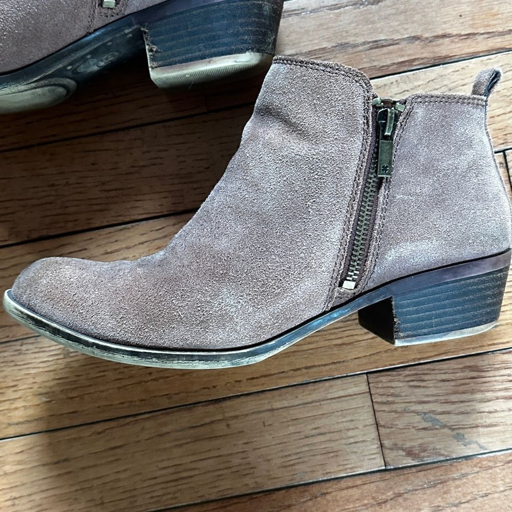 Lucky Brand Basel Suede Flat Bootie‎ in light brown - Picture 12 of 15